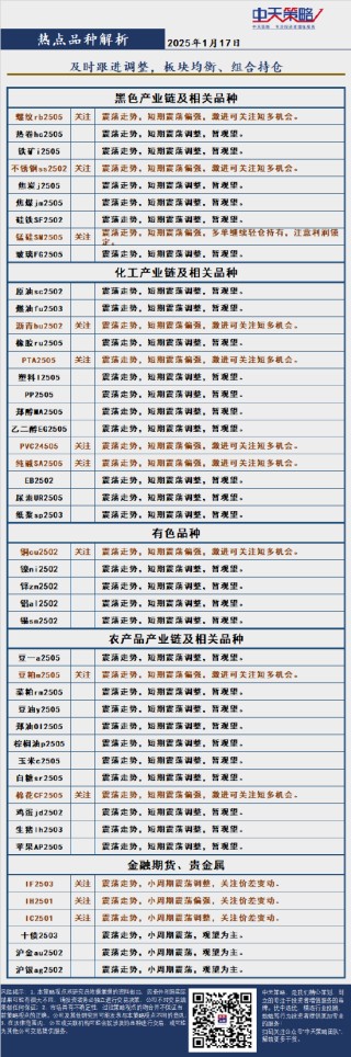 中天策略：1月17日市场分析