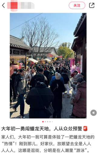 春节假期前三天上海多个景点“人从众”，这个郊区“水集”人流堪比市区