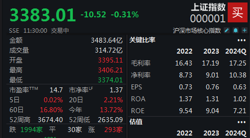 指数再度弱势震荡，沪指半日下跌0.31%  第1张